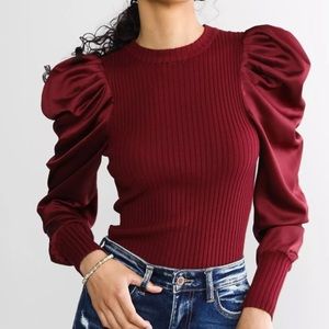 Pieced Rib Knit Top